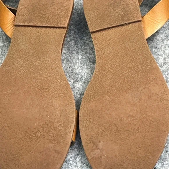 Madewell Boardwalk Sandals Women's 8 Brown Tan Leather Ankle Strap Strappy Cross - Picture 11 of 13